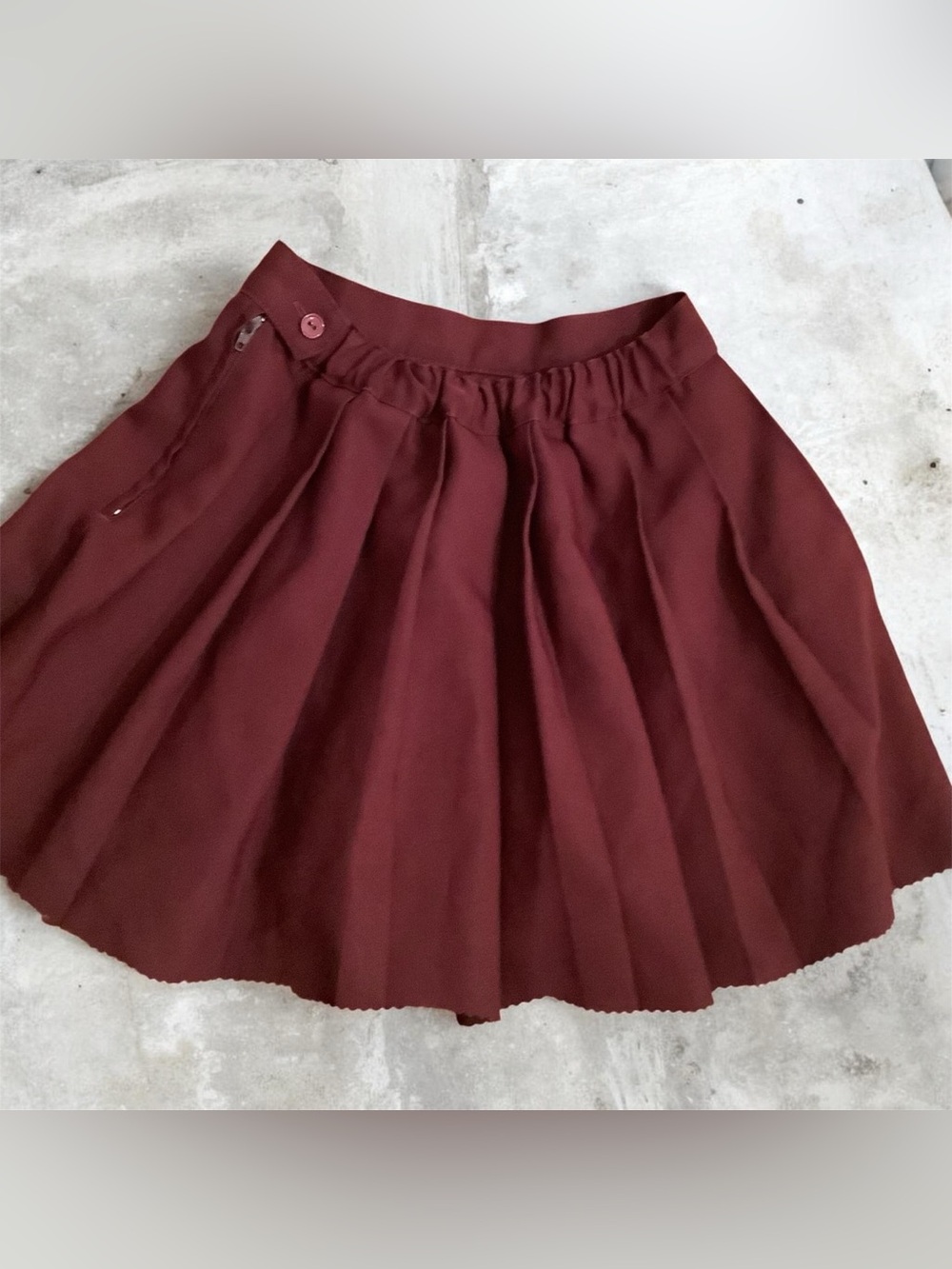 French Toast Girls Burgundy Pleated Skirt
